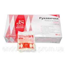 Рукавички JS оглядові, опудренниє, стер. н. L,M,S пара